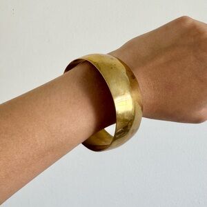 Ashley Pittman Gold tone Brass Wide Cuff Bangle Bracelet